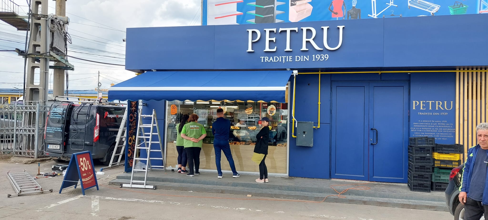 Montaj Copertina Retractabila Manuala la patiseria Petru din Bucuresti