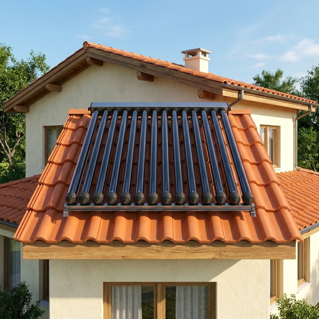 Panou solar apa calda 4 anotimpuri 1Energy, 12 tuburi vidate heat-pipe, fara boiler
