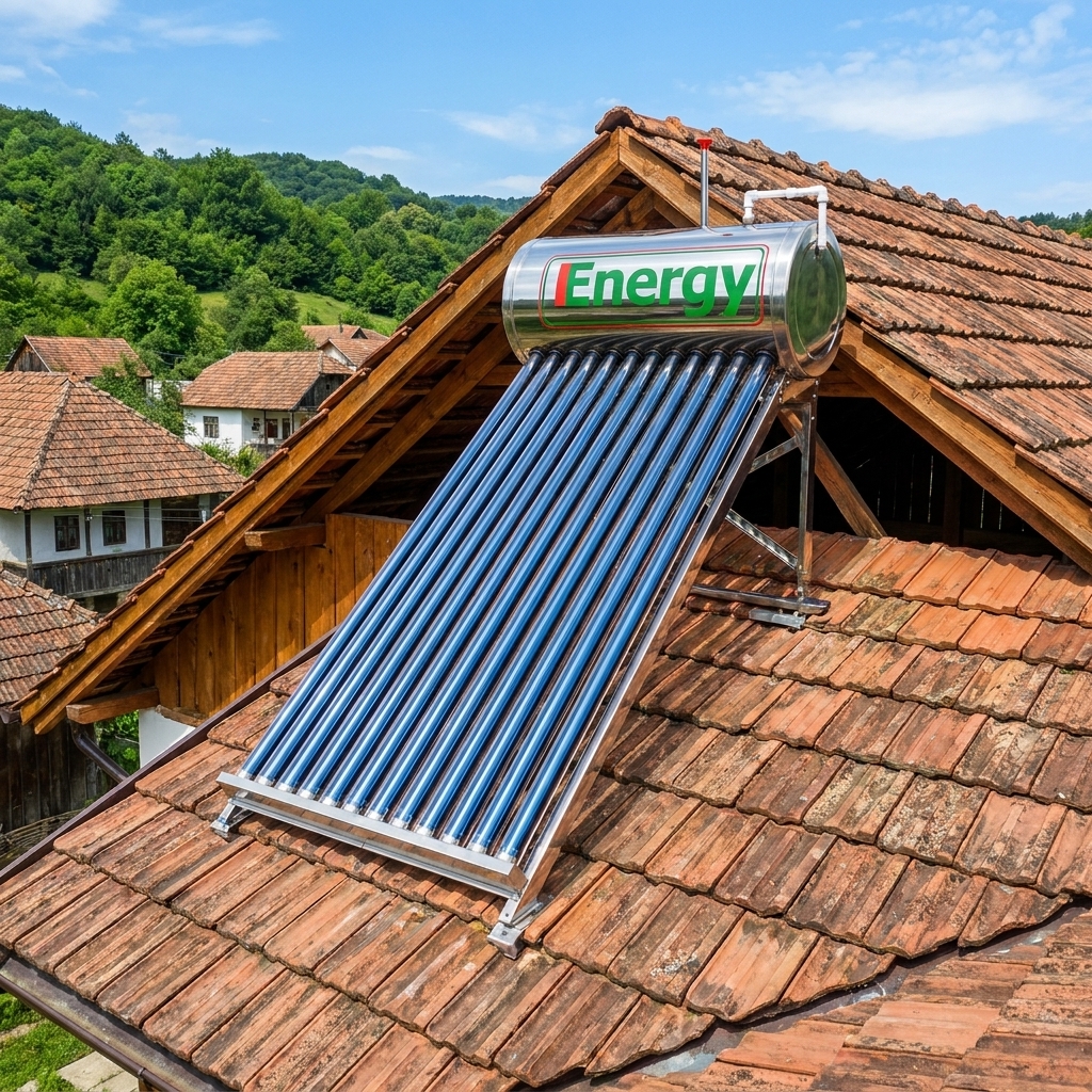Panou Solar Nepresurizat apa calda, 1ENERGY, boiler integral din inox, 100 litri, 10 tuburi