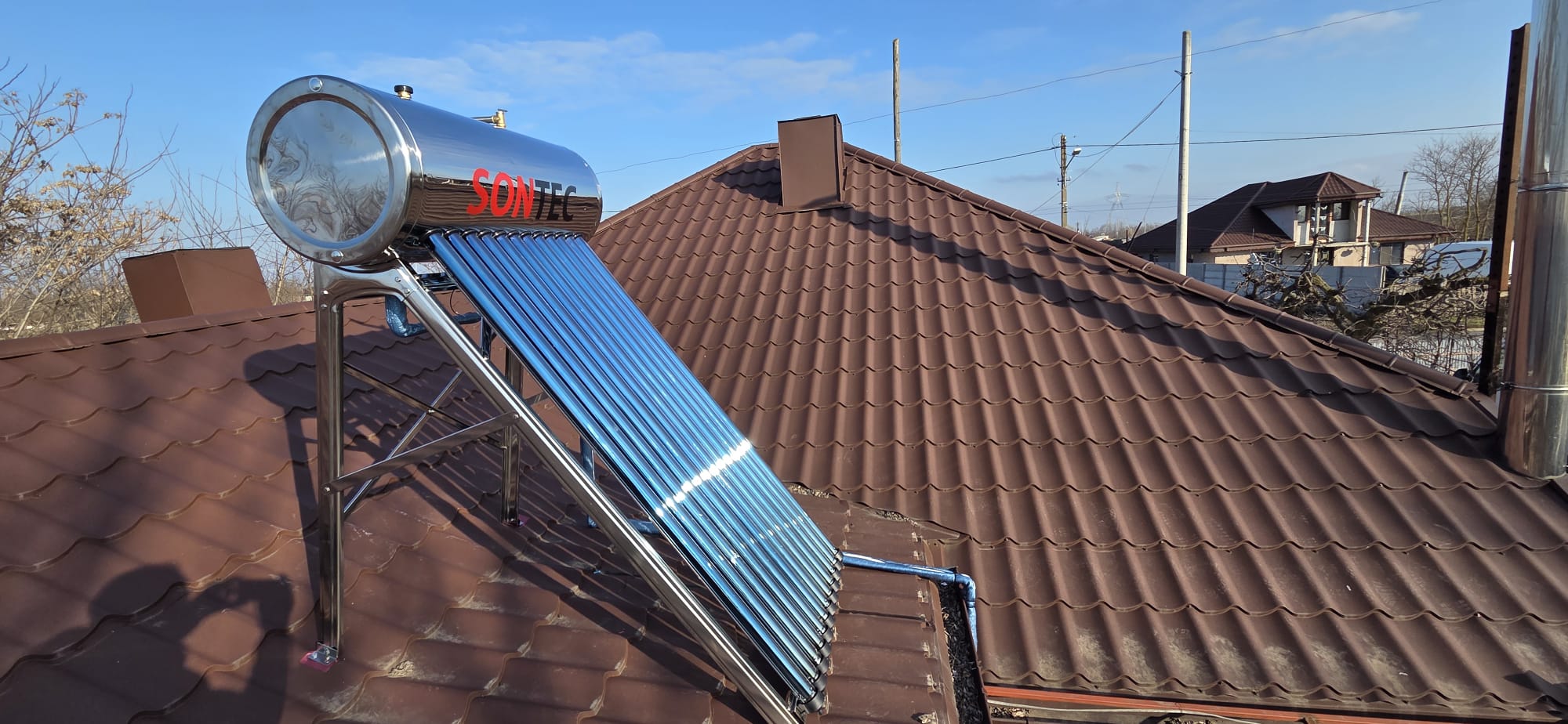 Panou Solar Presurizat 120 litri, Sontec, montaj in Valea Canepii, jud Braila