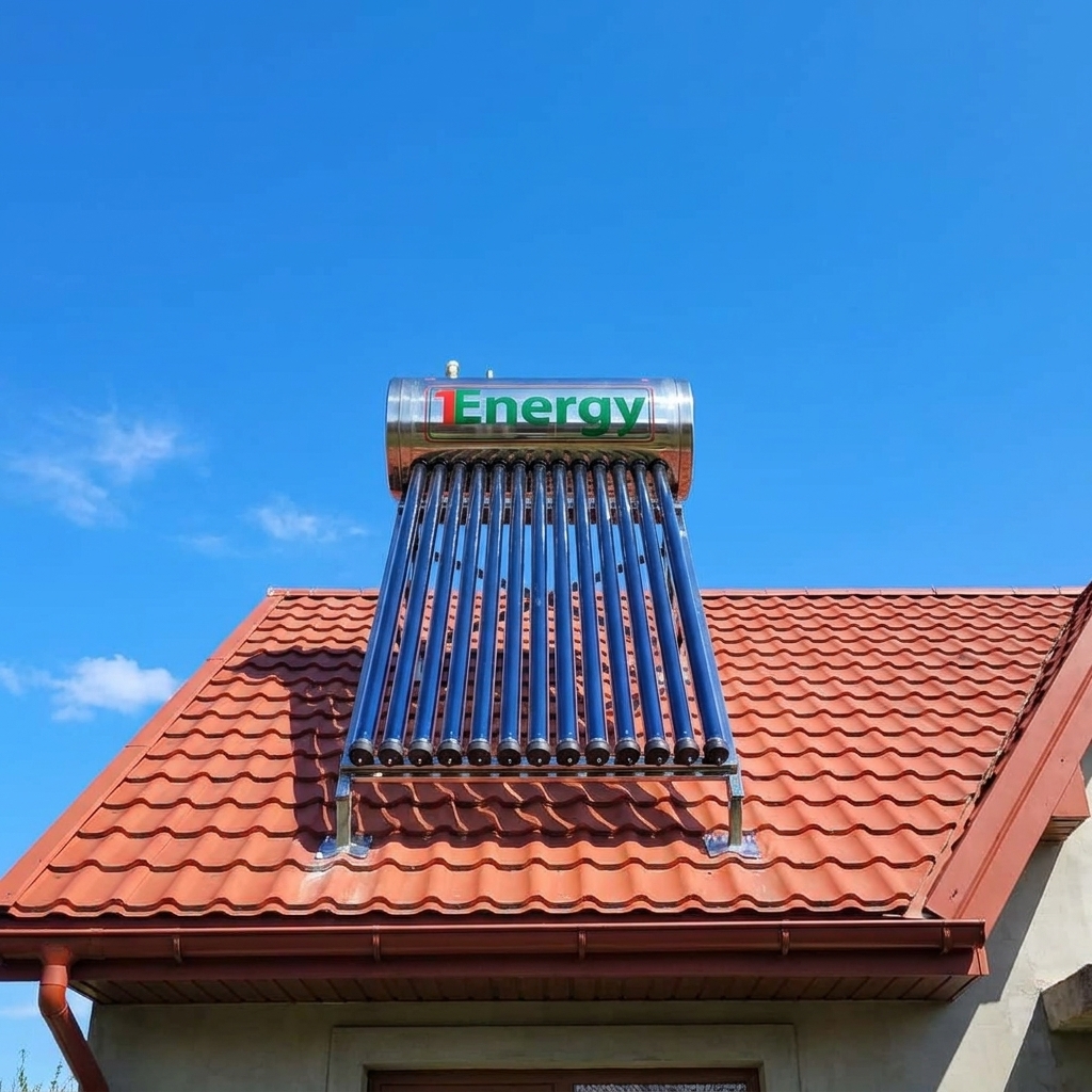Panou Solar Presurizat apa calda, 1ENERGY, boiler integral din inox, 100 litri, 10 tuburi heat-pipe