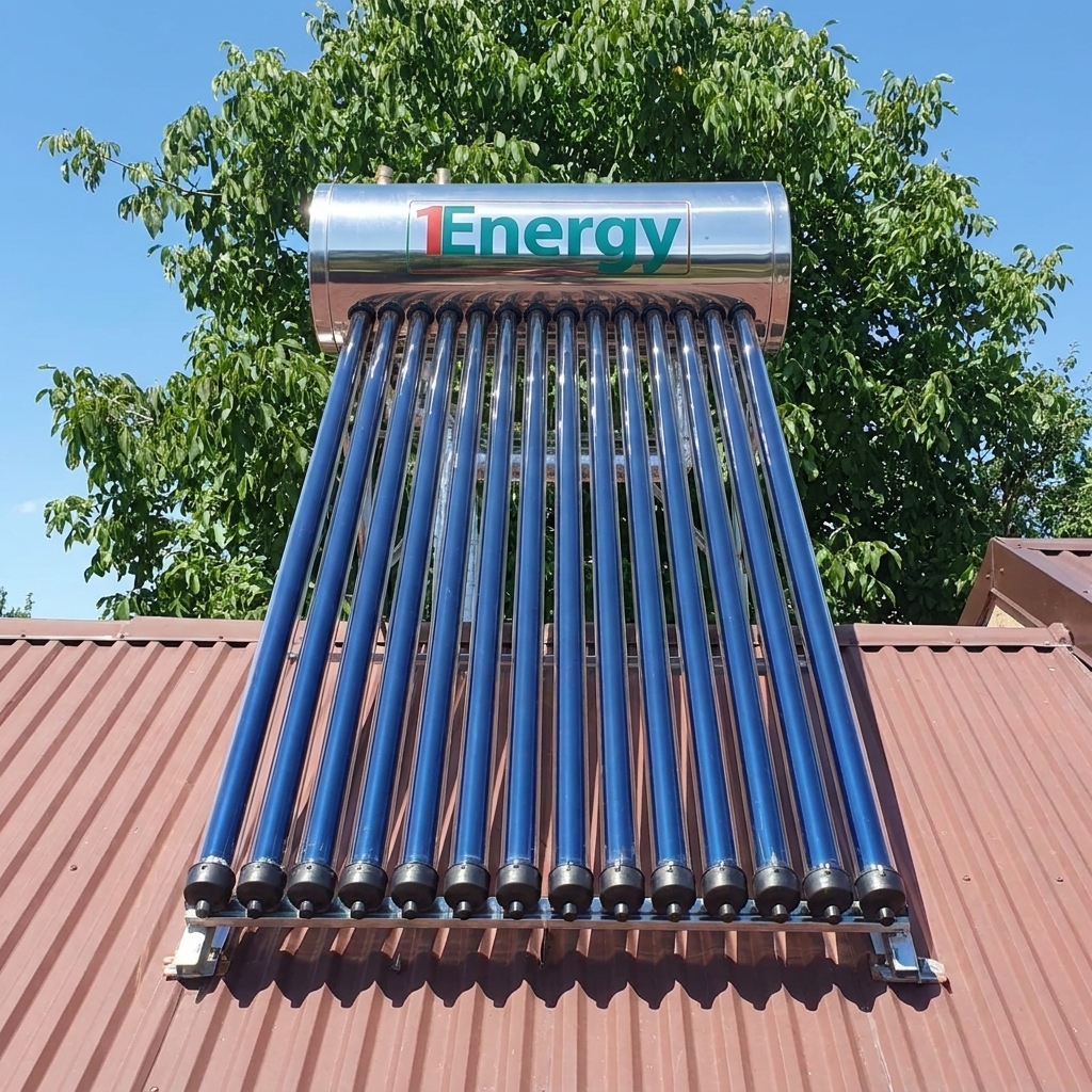 Panou Solar Presurizat apa calda, 1ENERGY, boiler integral din inox, 120 litri, 12 tuburi heat-pipe