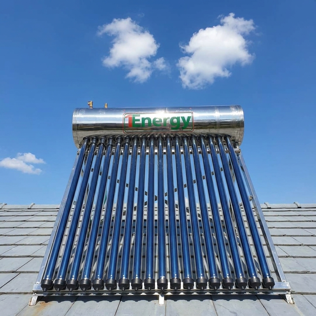 Panou Solar Presurizat apa calda, 1ENERGY, boiler integral din inox, 200 litri, 20 tuburi heat-pipe