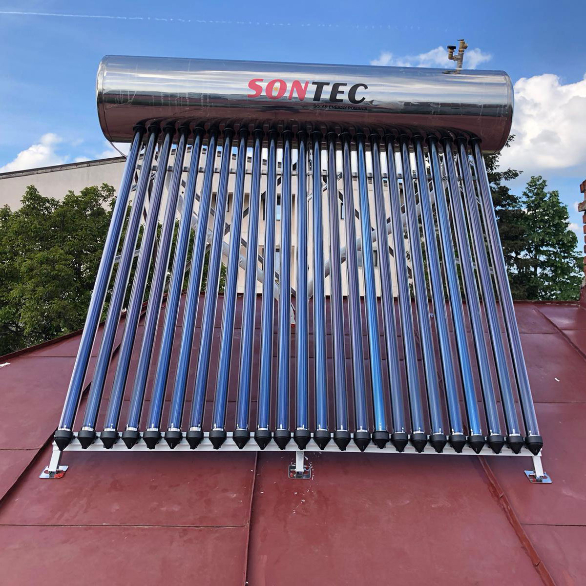 Panou Solar Presurizat Apa Calda, SONTEC, boiler 240 litri din inox, 24 tuburi heat-pipe