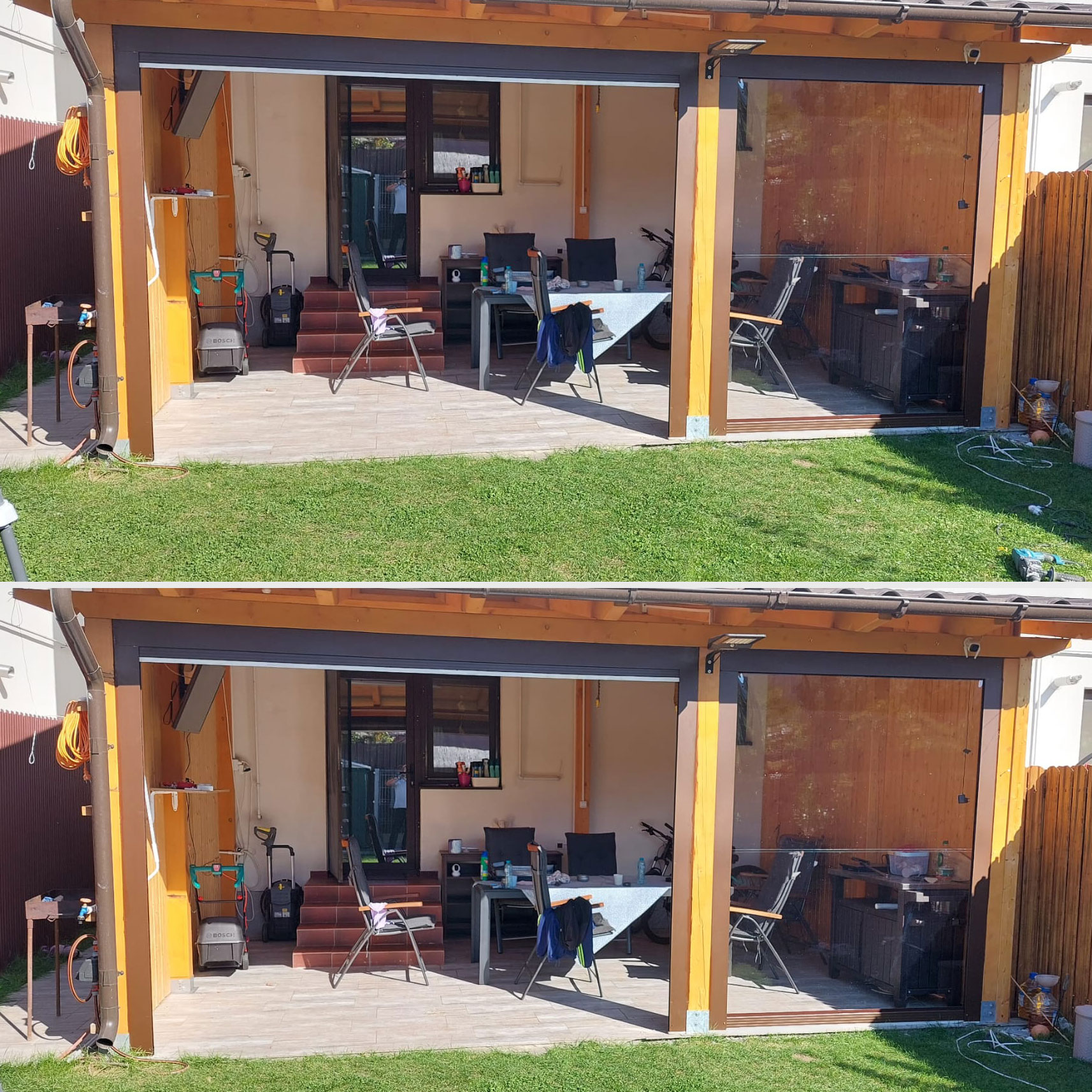 Rulou folie transparenta casetat, lungime 3,5m si deschidere 1,5 m
