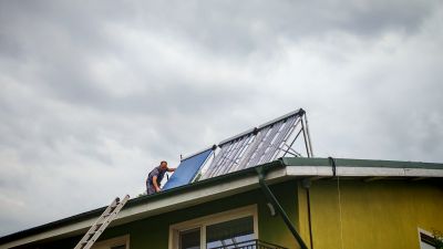 Colector solar 1ENERGY de 20 tuburi, montaj in Frumusani, jud Calarasi