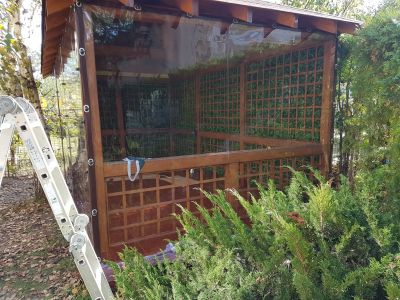 Inchidere foisor cu folie transparenta, capse și bride in Chitila