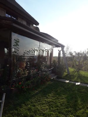 Inchidere terasa cu folie transparenta, capse si butoni in Domnesti