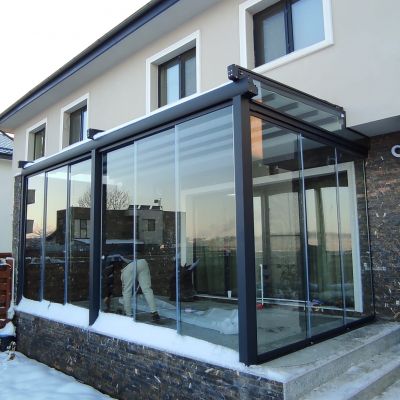 Pergola Retractabila + inchidere cu sticla mobila MultiTrack (Slide) in Otopeni