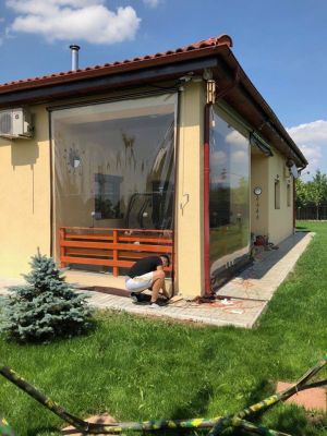 Protectie terasa cu folie pe tambur in Jilava